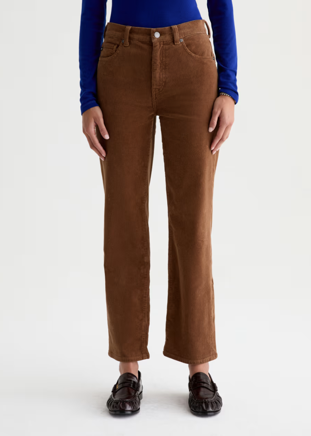 Brinley Mid Rise Straight Leg Corduroy Pant