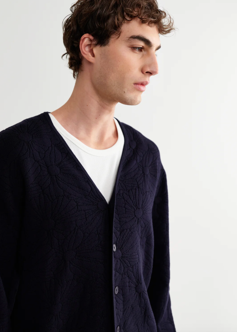 Alban Cardigan Flower Jacquard