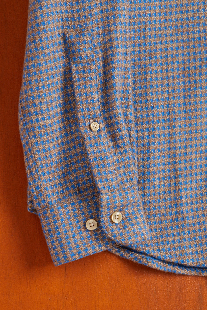 Abstract Pied Poule Shirt - Portuguese Flannel - Danali - ABSTRACTPIEDPOULE-BLUE-M