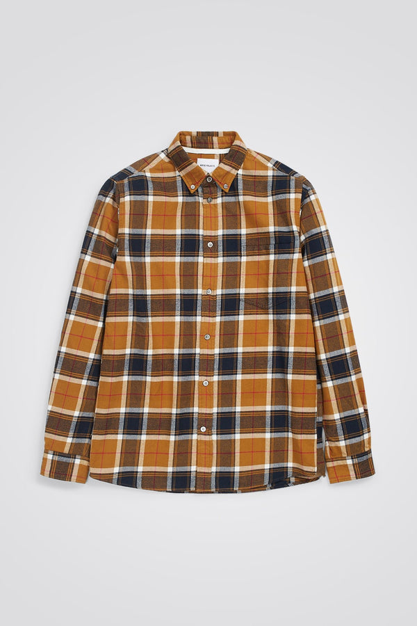 Anton Organic Flannel Check Shirt - Norse Projects - Danali - N40-0595-CuminYellow-S
