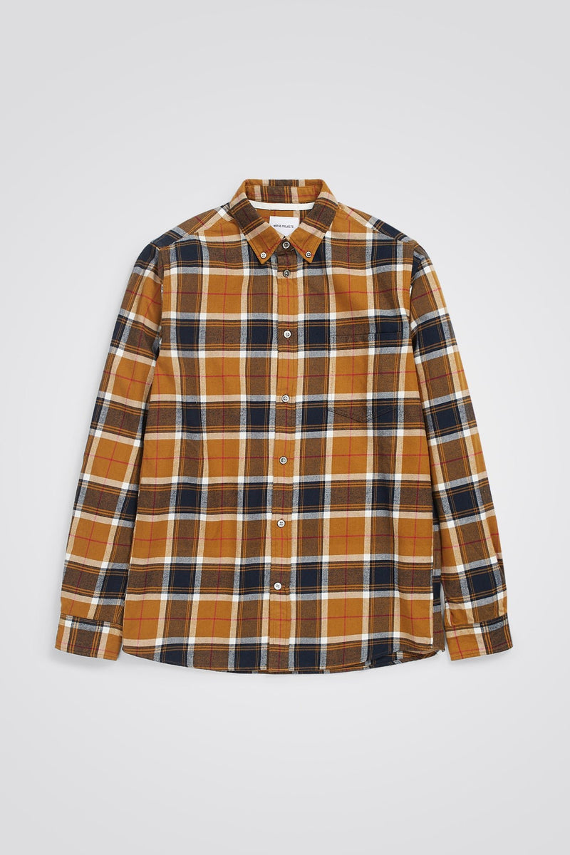 Anton Organic Flannel Check Shirt - Norse Projects - Danali - N40-0595-CuminYellow-S