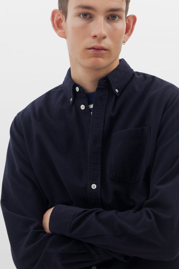 Anton Organic Flannel Shirt - Norse Projects - Danali - N40-0594-Navy-S