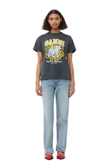 Basic Jersey Cat Relaxed T-Shirt - Ganni - Danali - T3532-490-XXS