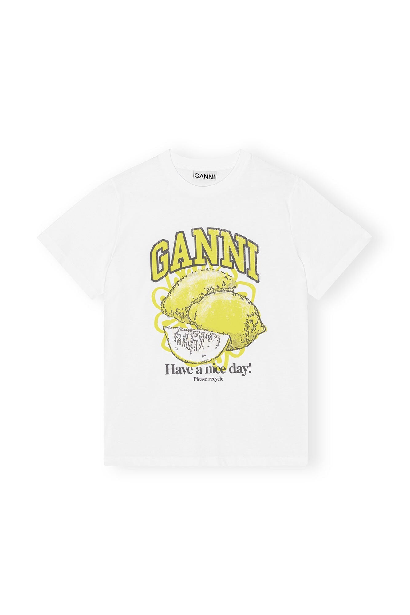 Basic Jersey Lemon Relaxed T-Shirt - Ganni - Danali - T3768-151-XS