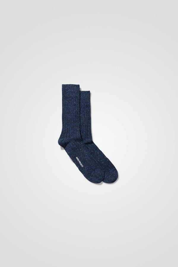 Bjarki Neps Wool Rib Sock - Norse Projects - Danali - N80-0008-DarkNavy