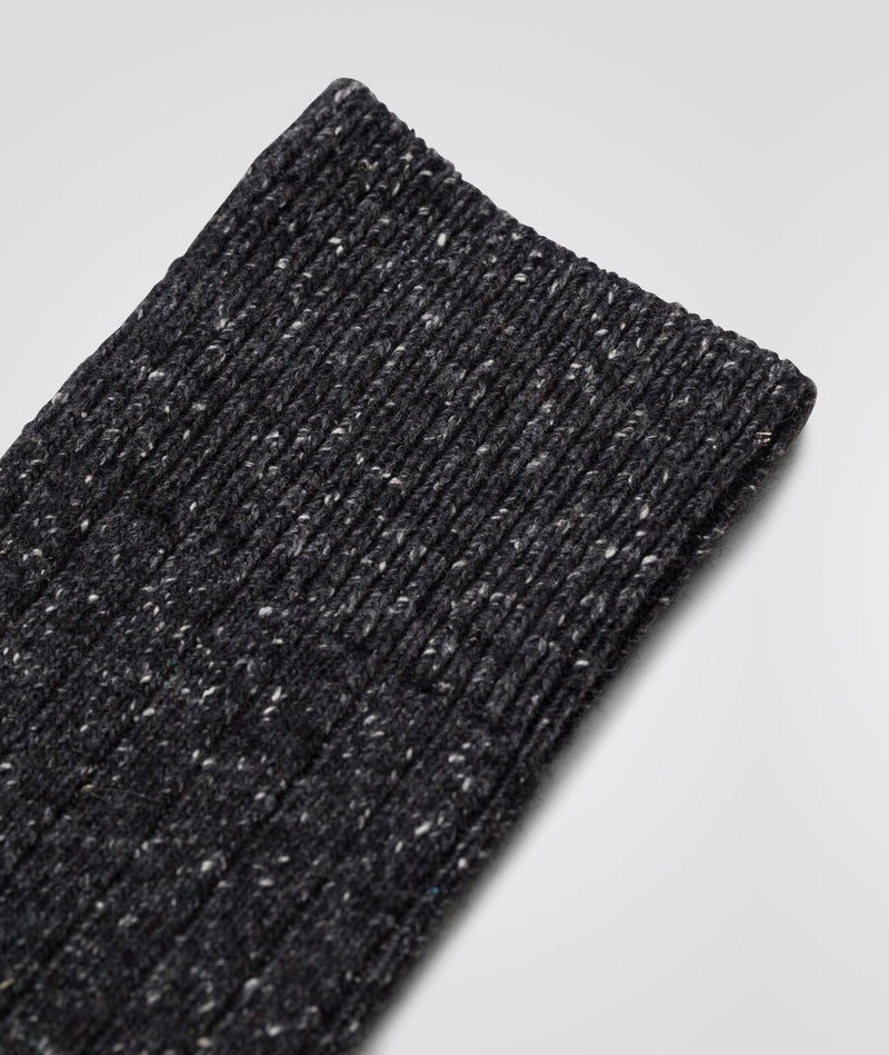 Bjarki Neps Wool Rib Sock - Norse Projects - Danali - N82-0008-Charcoal