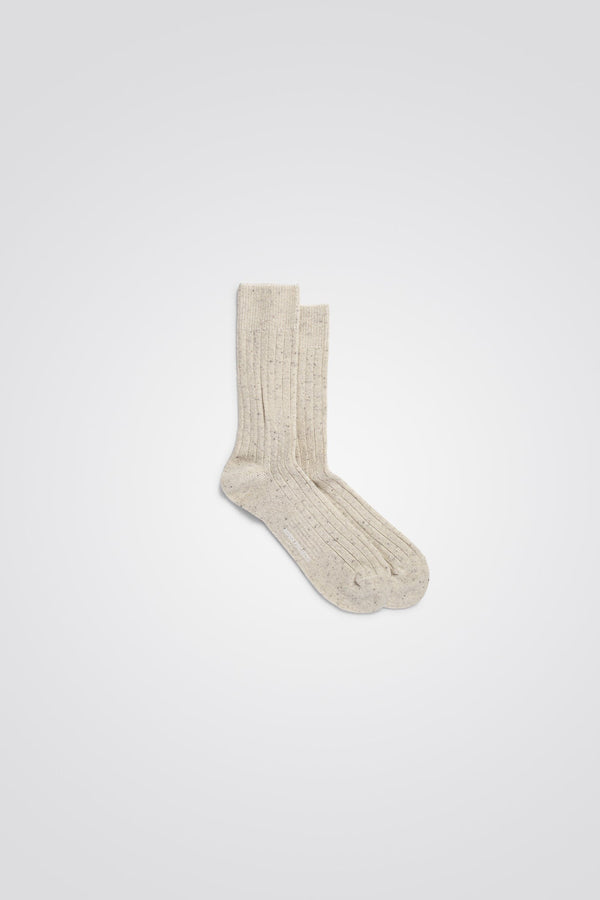 Bjarki Neps Wool Rib Sock - Norse Projects - Danali - N82-0008-Ecru