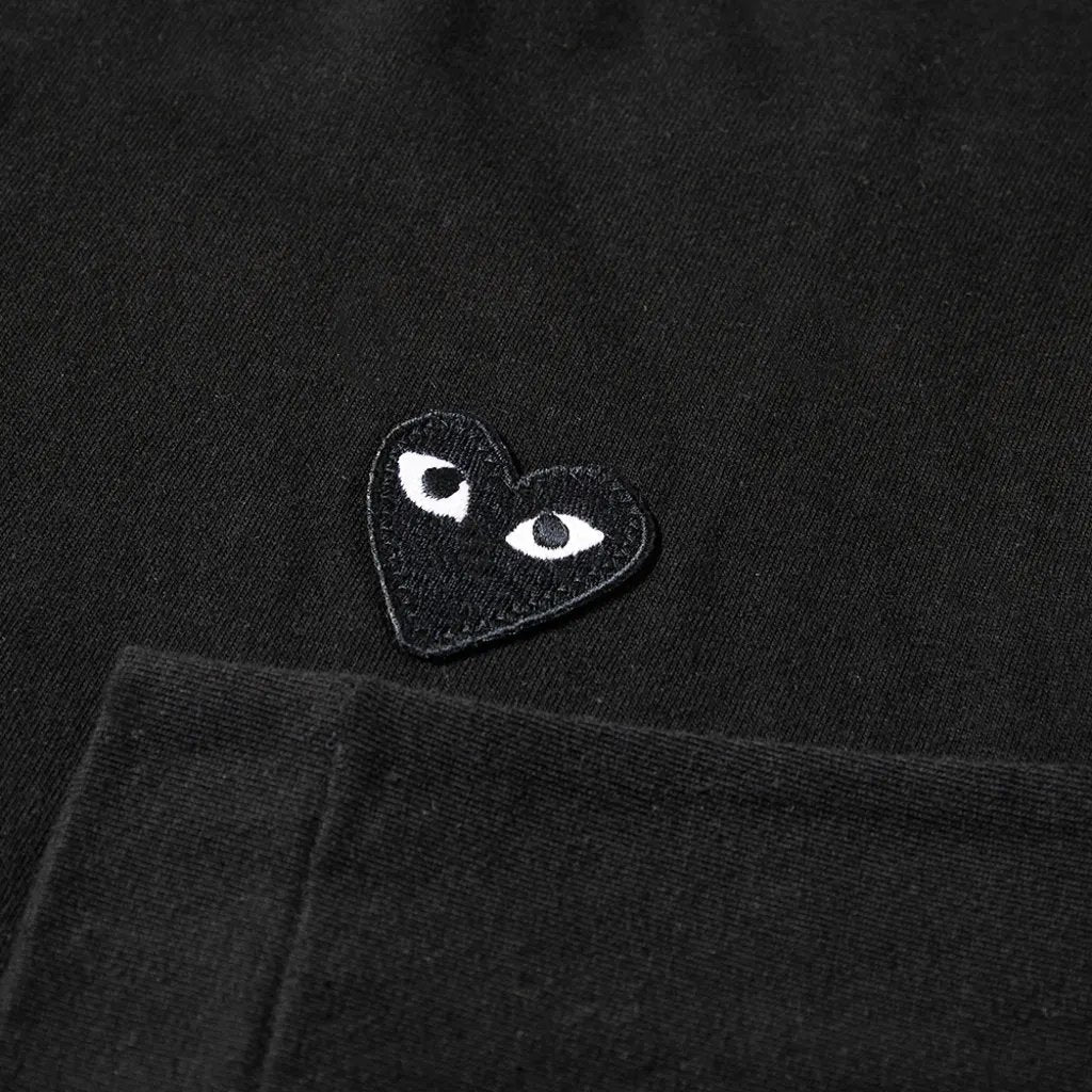 Black Heart Patch Long Sleeve T-Shirt - Comme Des Garçons Play - Danali - P1T120-Black-M