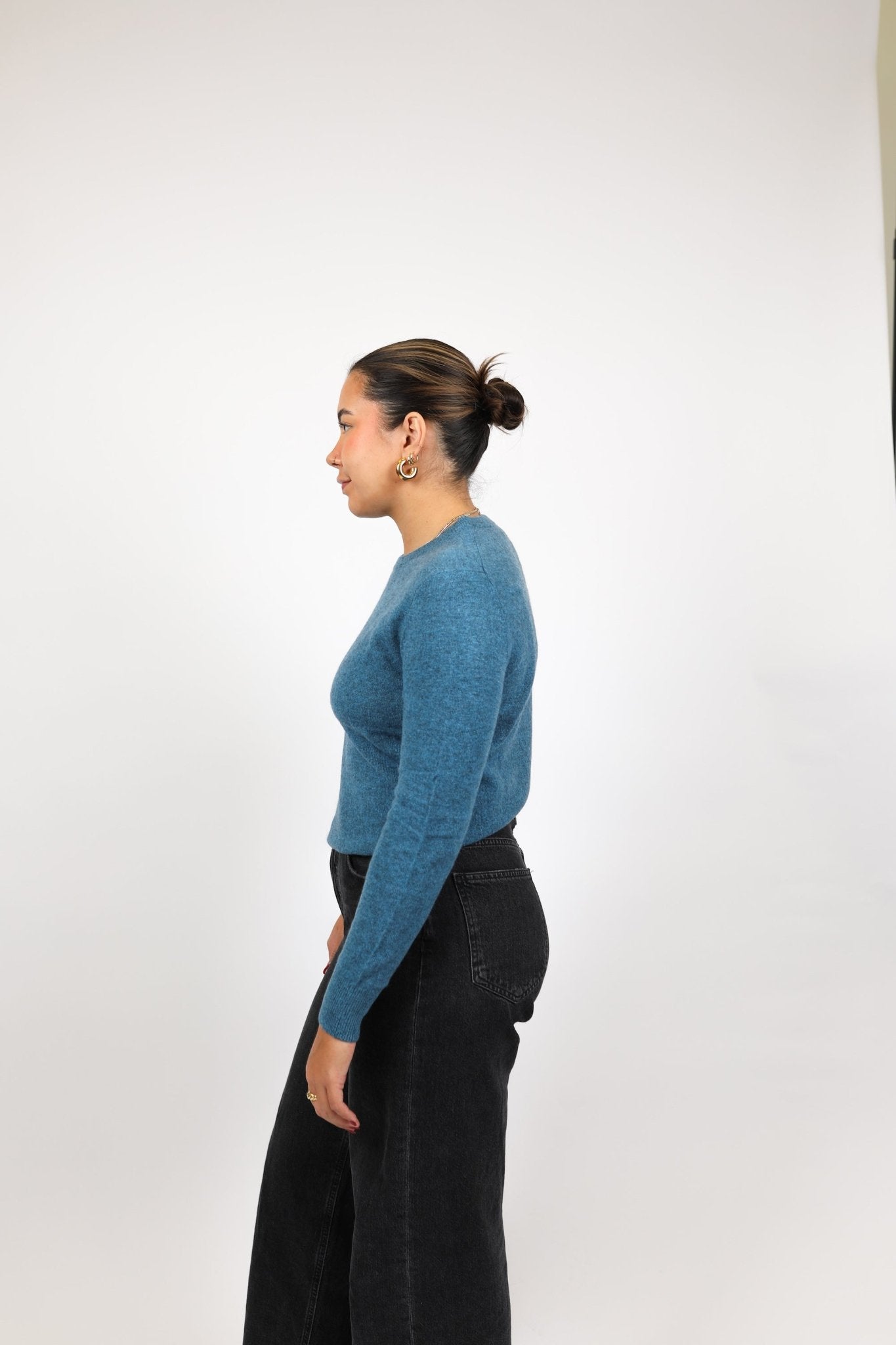 Cashmere Core Crewneck - White + Warren - Danali - 19307-AlpineBlueHeather-XS