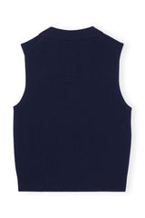 Cashmere Mix Sleeveless Polo - Ganni - Danali - K2029-683-XS