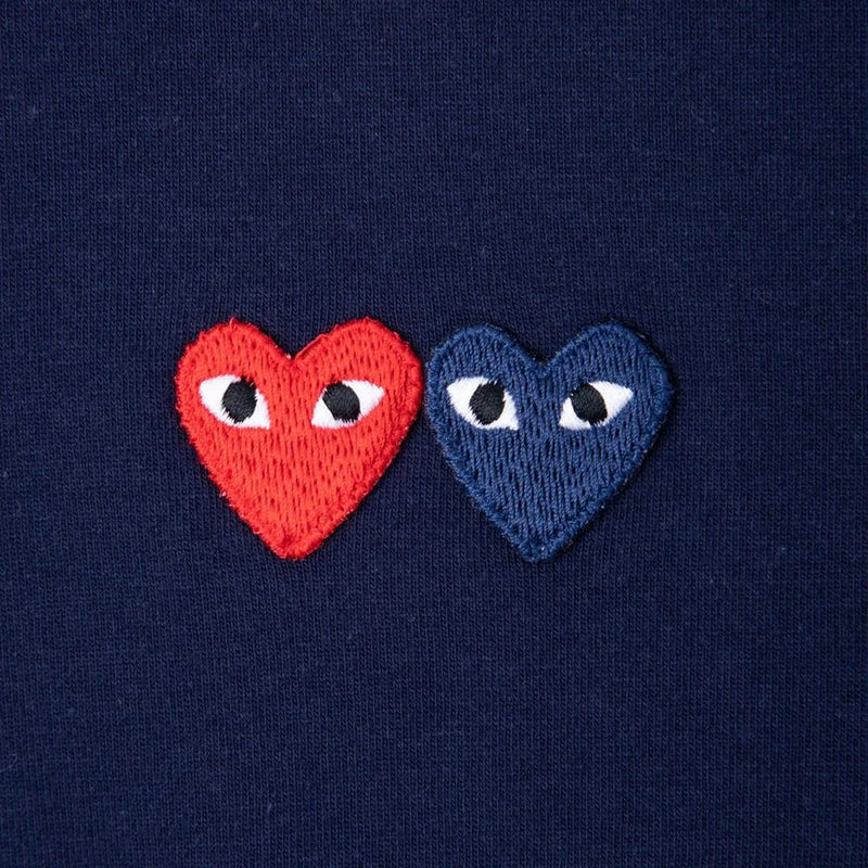 Comme des Garçons Play Double Heart T-Shirt - Comme Des Garçons Play - Danali - P1T226-Navy-M