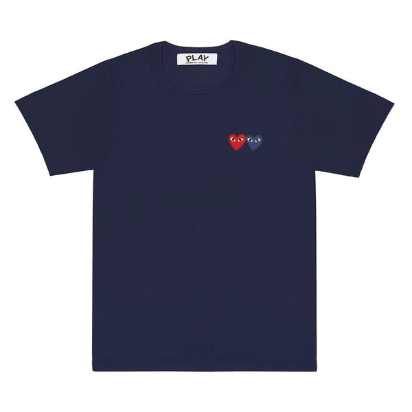 Comme des Garçons Play Double Heart T-Shirt - Comme Des Garçons Play - Danali - P1T226-Navy-M