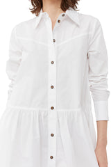 Cotton Poplin Mini Shirt Dress - Ganni - Danali - F8716-151-34