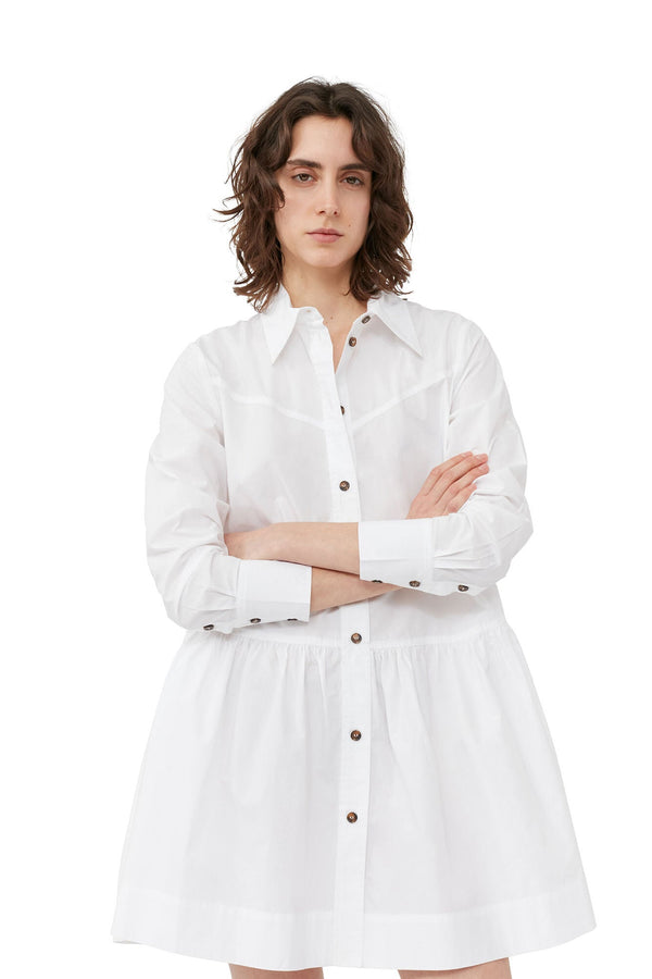 Cotton Poplin Mini Shirt Dress - Ganni - Danali - F8716-151-34