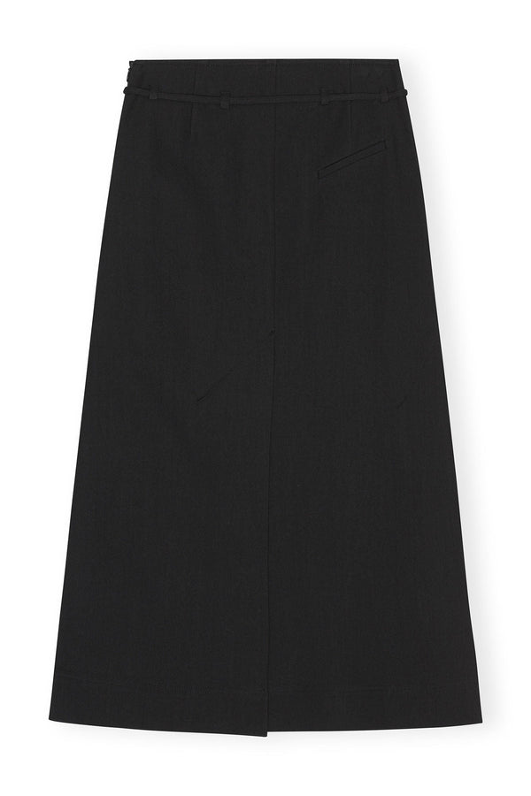 Cotton Suiting Maxi Slit Skirt - Ganni - Danali - F8227-099-36