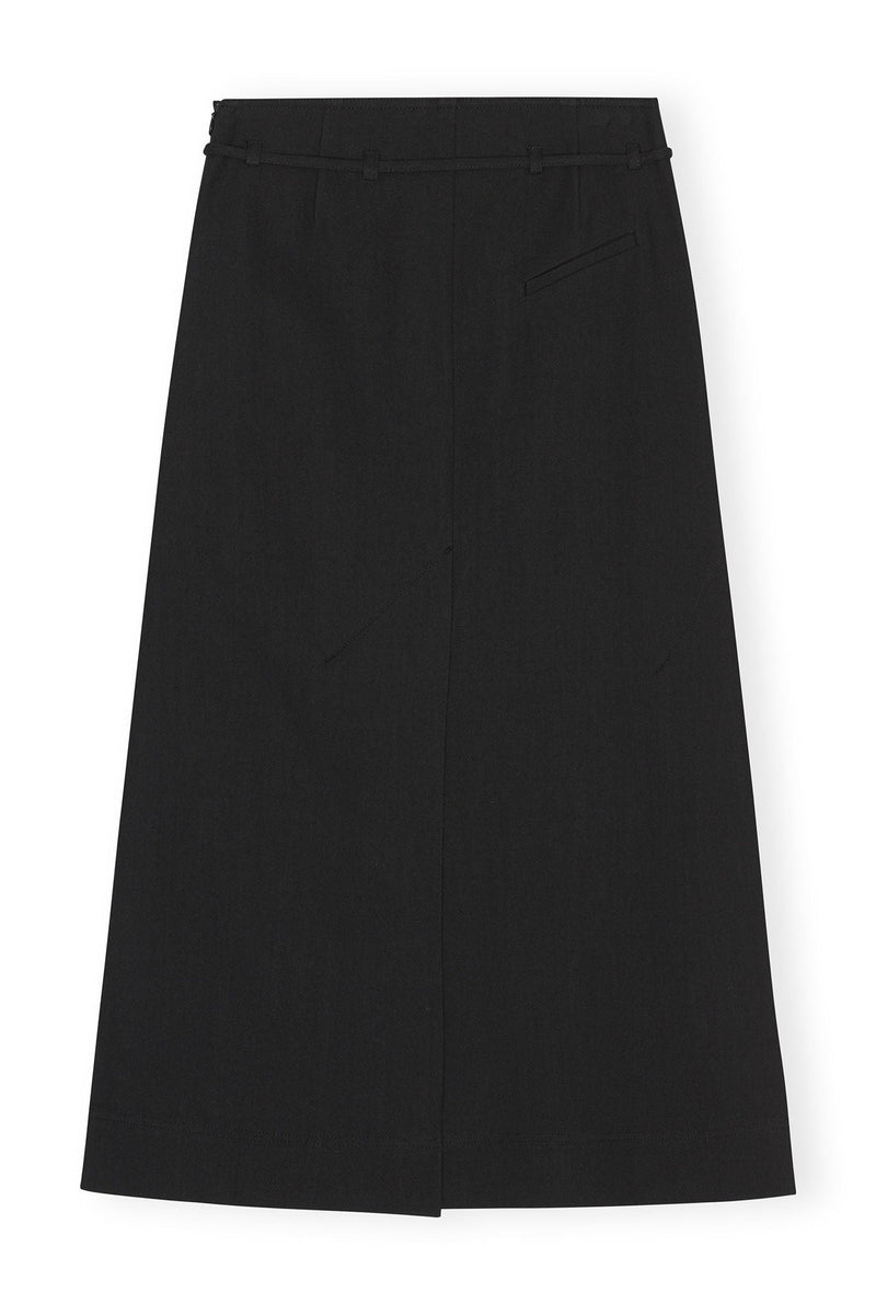 Cotton Suiting Maxi Slit Skirt - Ganni - Danali - F8227-099-36