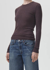 Delphi Slim Long Sleeve T-Shirt - AGOLDE - Danali - A7230-1352-FOX-XS
