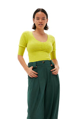 Drapey Melange Loose Mid Waist Pleat Pants - Ganni - Danali - F7888-519-34