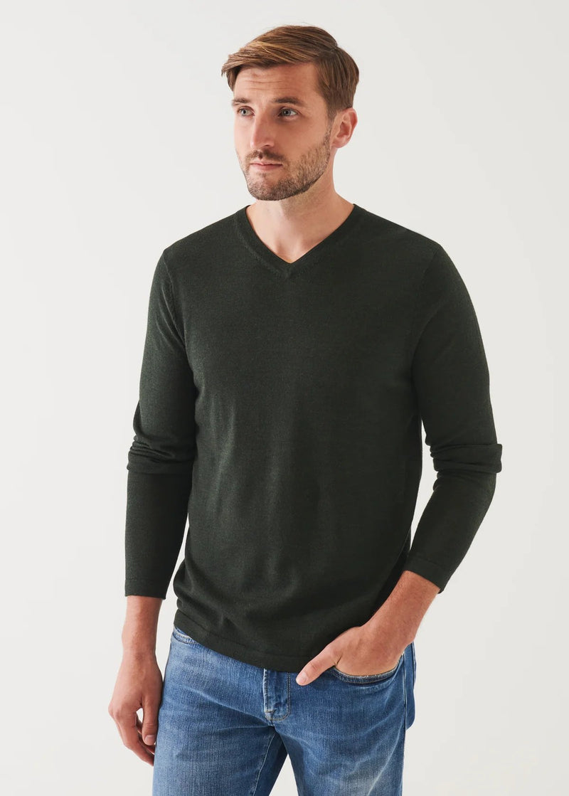 Extra-Fine Merino V Neck Sweater - Patrick Assaraf - Danali - P114V01-364-M