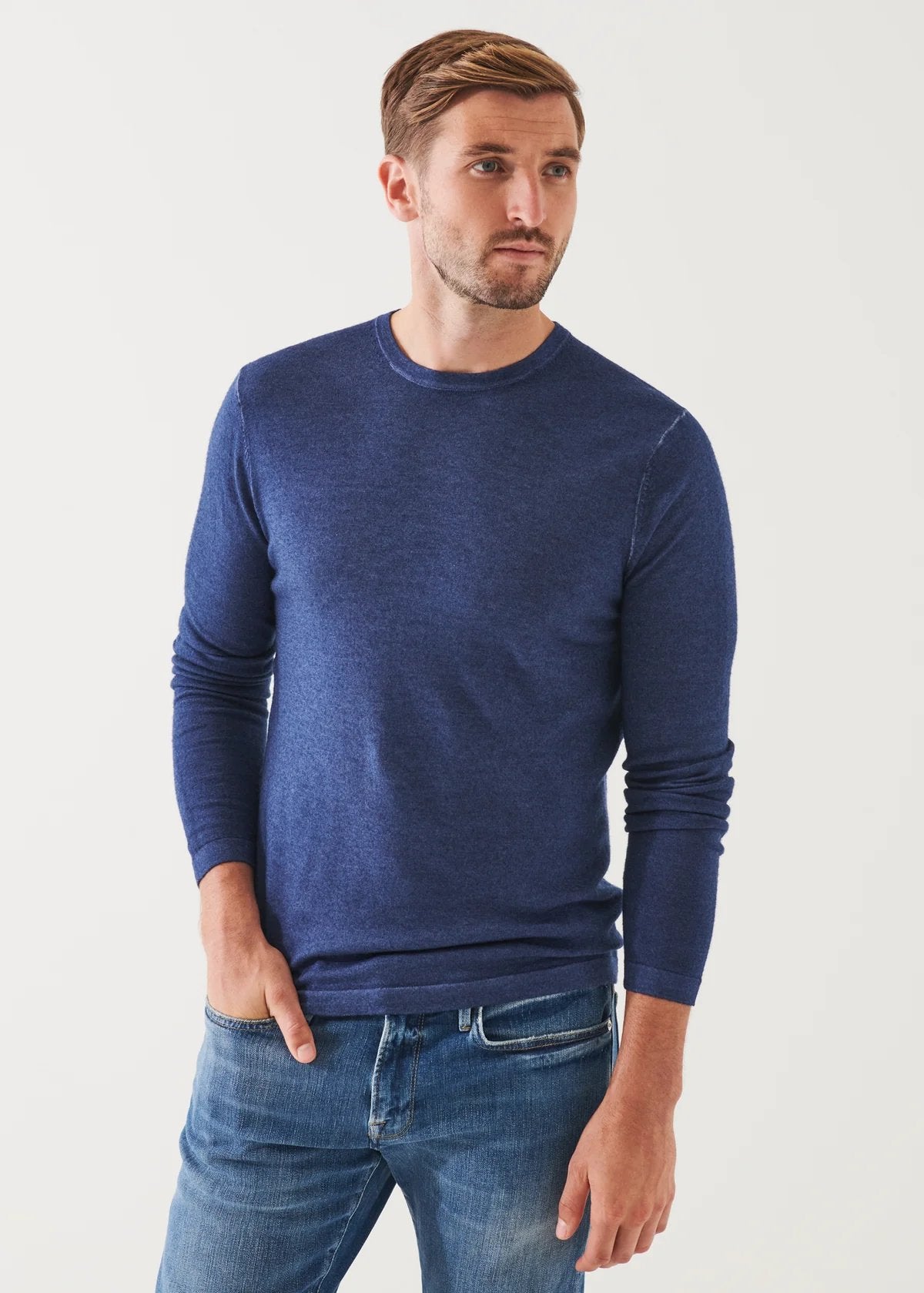 Extra-Fine Merino Vintage Wash Crewneck - Patrick Assaraf - Danali - P114C36-445-M