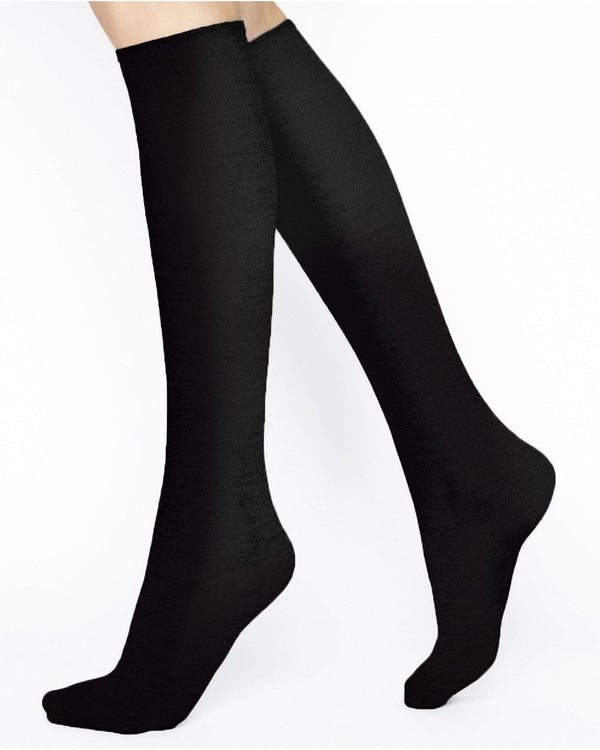 Fine Wool Knee High Socks with Cotton Inside - Bleuforet - Danali - 6970-AR5