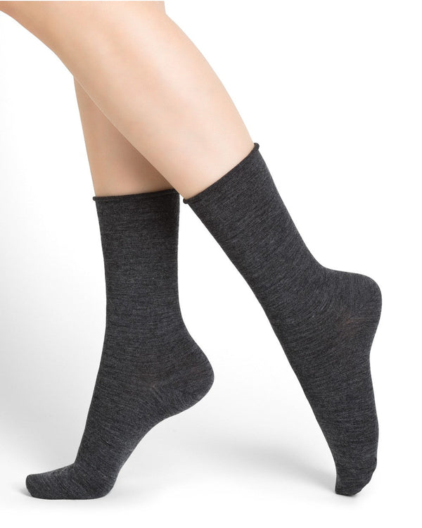 Fine Wool Socks with Cotton Inside - Bleuforet - Danali - 6700-T8H