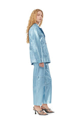 Foil Denim Fitted Blazer - Ganni - Danali - J1365-694-36