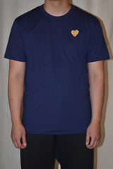 Gold Heart Patch T-Shirt - Comme Des Garçons - Danali - P1T216-Navy-M