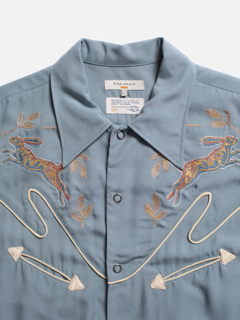 Gonzo Western Shirt - Nudie Jeans - Danali - 140803-SkyBlue-M