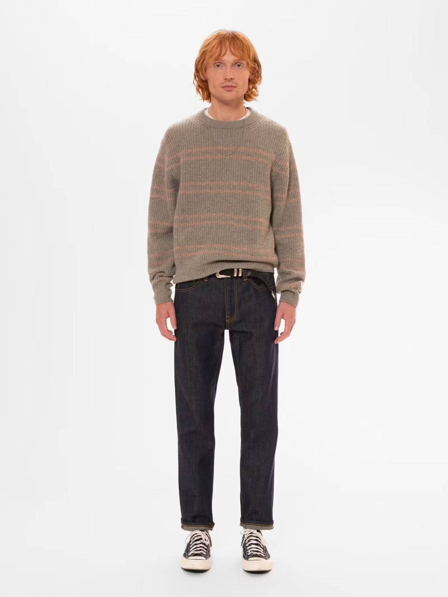 Gurra Striped Sweater - Nudie Jeans - Danali - 150568-GreenMelange-S