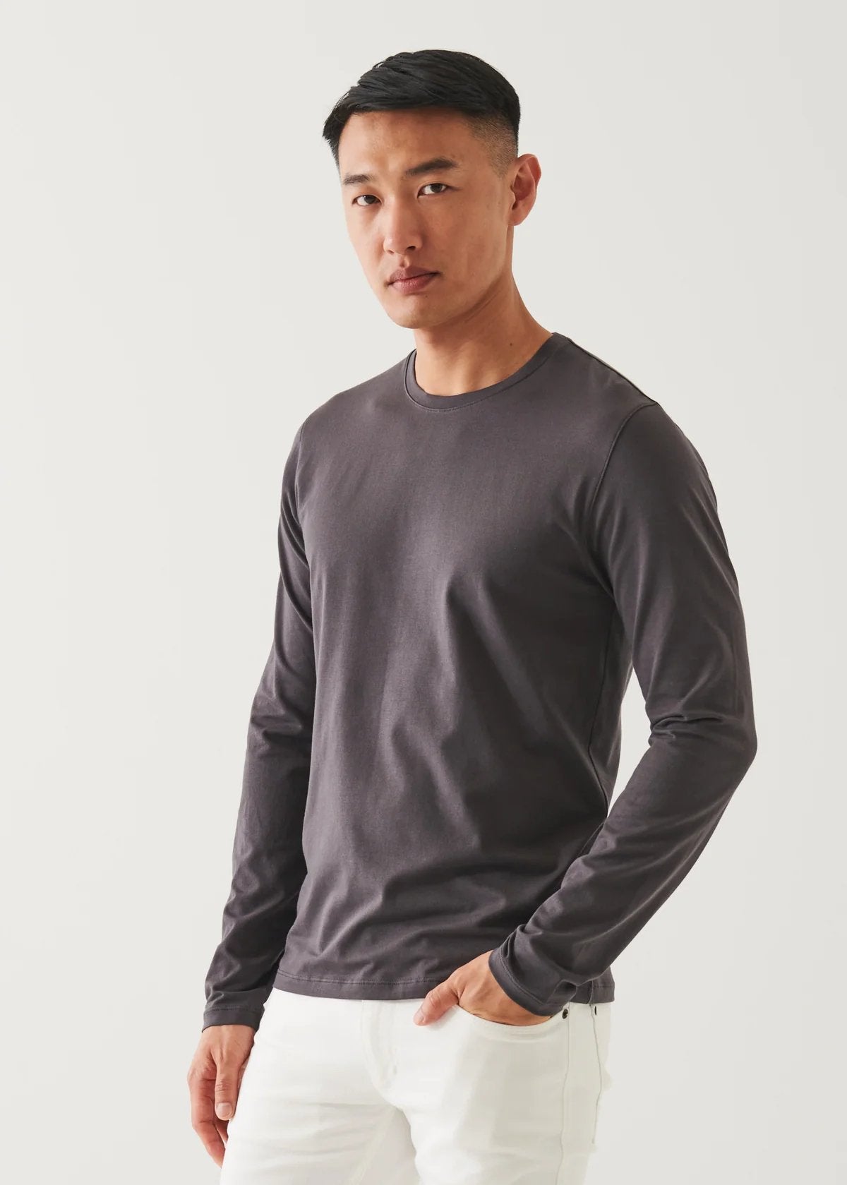 Iconic Long Sleeve Crew Tee - Patrick Assaraf - Danali - 99A08CL-057-M