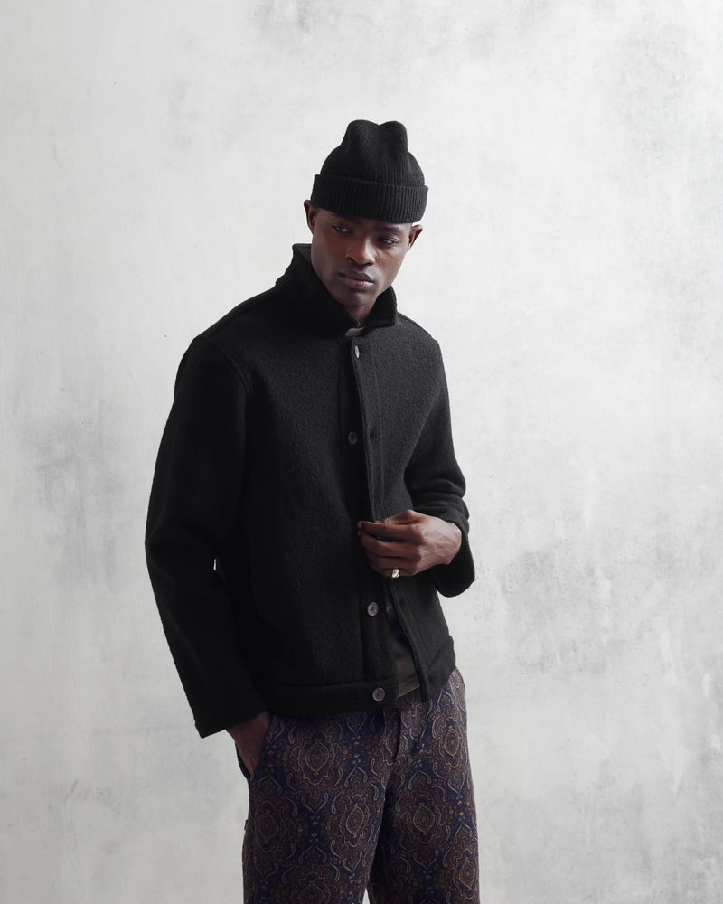Iggy Jacket Felt Wool - Wax London - Danali - AW23-JKT-IGY-BAP-BLK-M