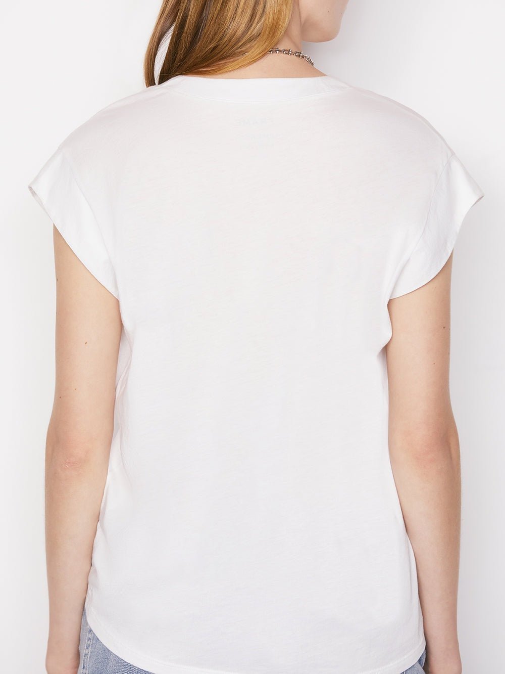 Le Mid Rise V-Neck T-Shirt - Frame - Danali - LWTS0826-BLANC-XS