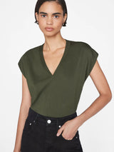 Le Mid Rise V Neck Tee - Frame - Danali - LWTS0826-SURP-XS