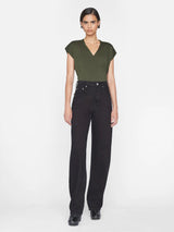 Le Mid Rise V Neck Tee - Frame - Danali - LWTS0826-SURP-XS