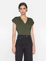 Le Mid Rise V Neck Tee - Frame - Danali - LWTS0826-SURP-XS