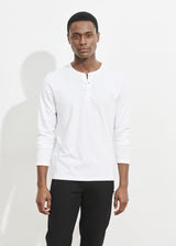 Long Sleeve Henley T-Shirt - Patrick Assaraf - Danali - 99A08HL-100-S