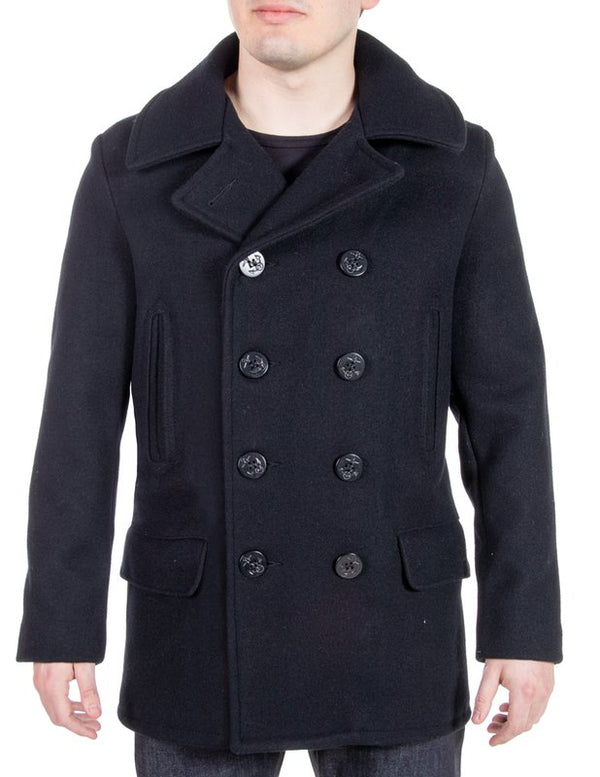 Melton Wool Peacoat - 782USA - Schott - Danali - 782USA-NAVY-S