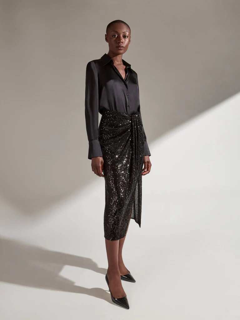Mila Sequin Skirt - Judith & Charles - Danali - 527-2469-Black-4