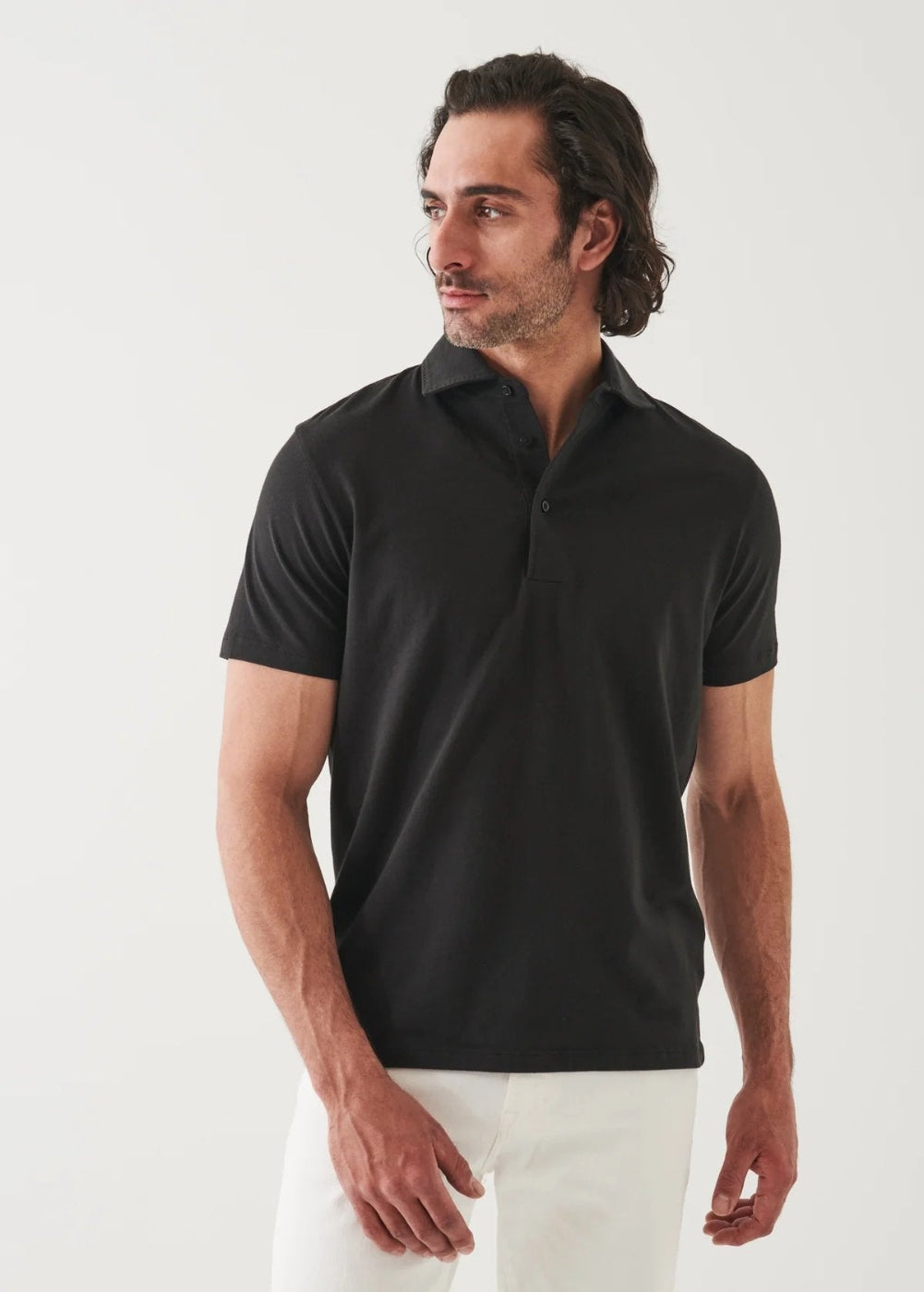 Pima Cotton Stretch Polo - Patrick Assaraf - Danali - P95P24-Black-M