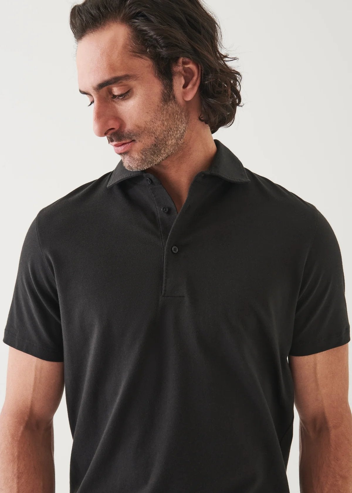 Pima Cotton Stretch Polo - Patrick Assaraf - Danali - P95P24-Black-M