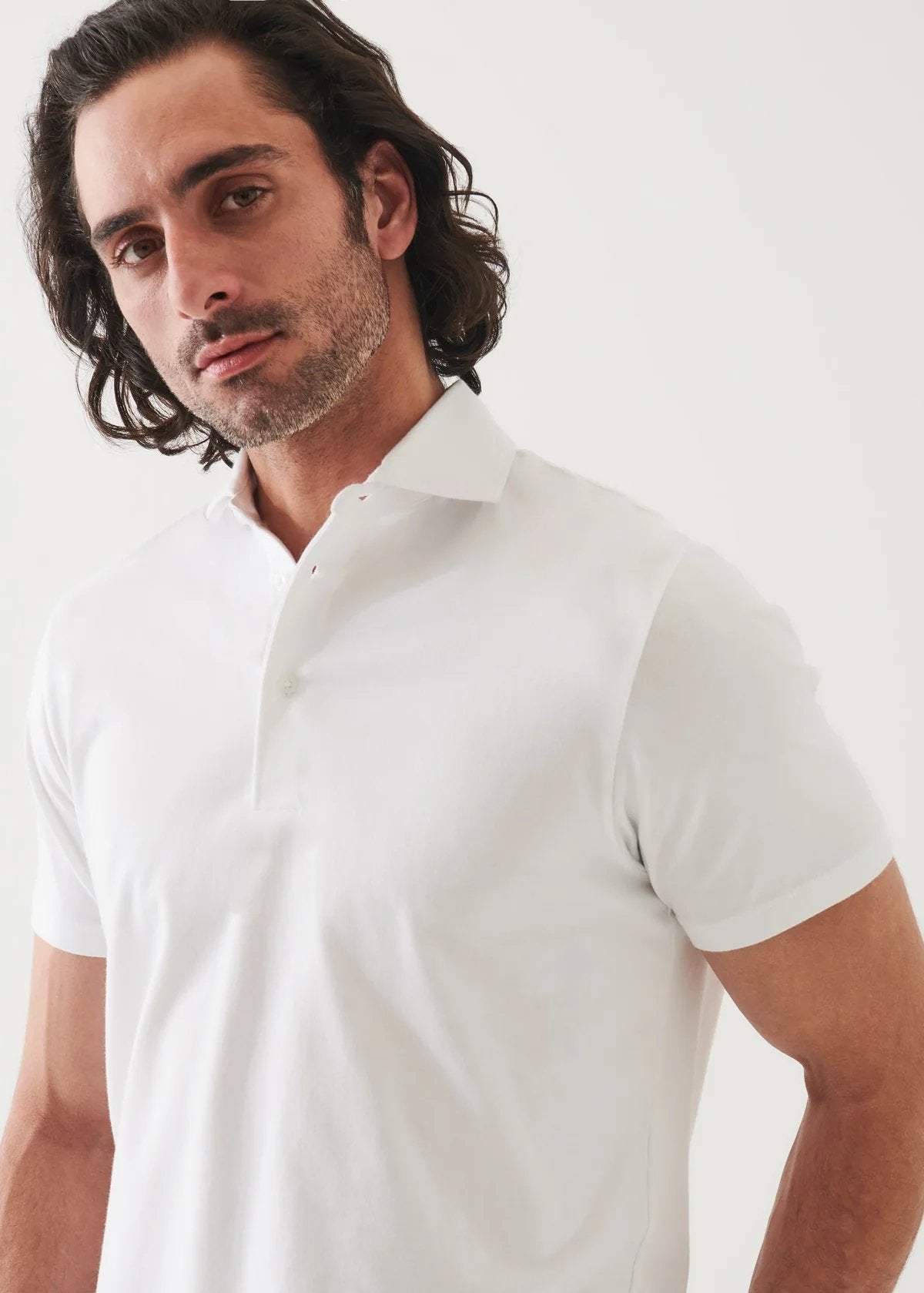 Pima Cotton Stretch Polo - Patrick Assaraf - Danali - P95P24-White-M