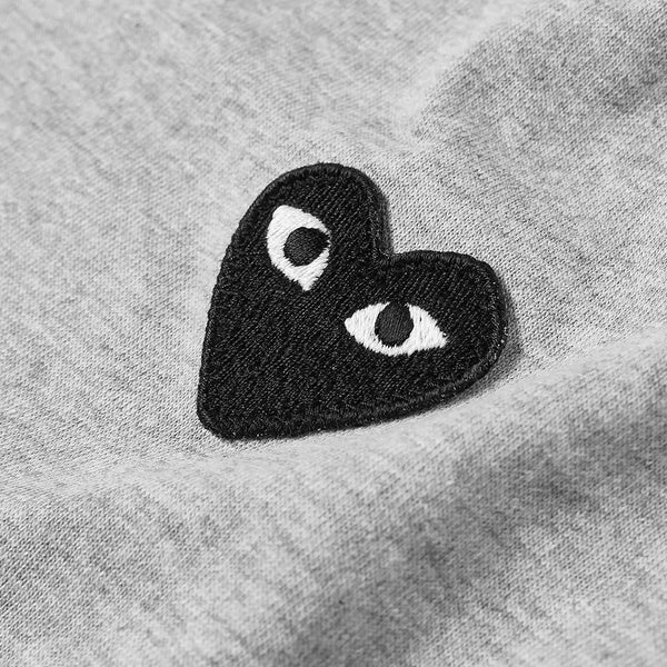 Play Black Heart Patch Long Sleeve T-Shirt - Comme Des Garçons - Danali - P1T122-Grey-M