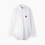 Play Red Heart Patch Button-Up Shirt - Comme Des Garçons - Danali - P1B002-White-M