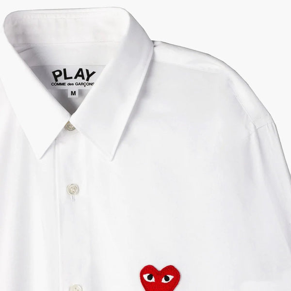 Play Red Heart Patch Button-Up Shirt - Comme Des Garçons - Danali - P1B002-White-M