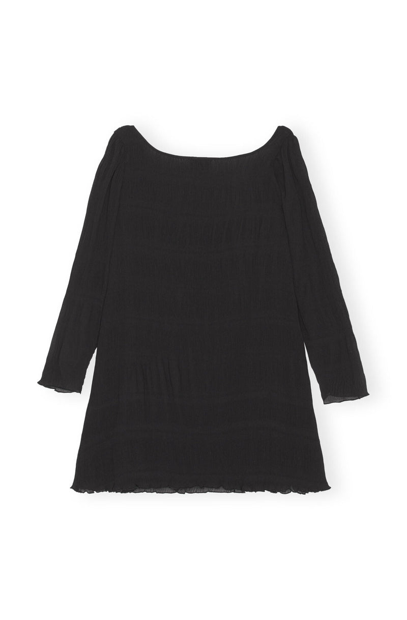 Pleated Georgette Mini Dress - Ganni - Danali - F8502-099-34