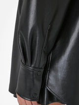 Recycled Leather Shirt Jacket - Frame - Danali - LWLT0723-NOIR-S