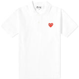 Red Heart Patch Polo Shirt - Comme Des Garçons - Danali - P1T006-White-M