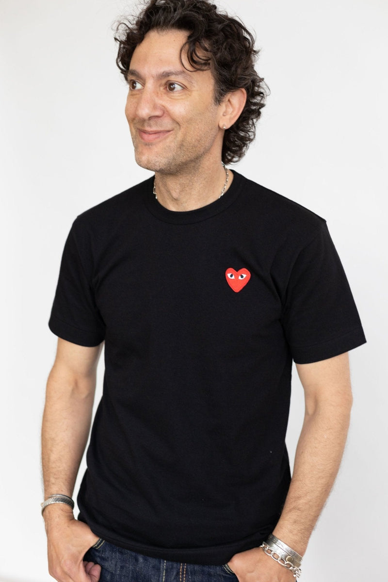 Red Heart Patch T-Shirt - Comme Des Garçons - Danali - P1T108-Black-S