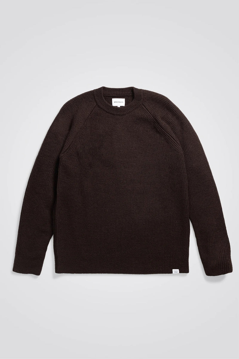 Roald Wool Cotton Rib Sweater - Norse Projects - Danali - N45-0545-Espresso-M